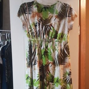 Claudia Richard Super Hawaiian print short sleeve dress Size M